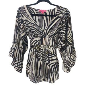 Betsey Johnson Zebra Print Blouse